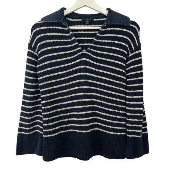 J. Crew Women’s Relaxed Collared Striped Sweater Size XXS - Picture 1 of 6